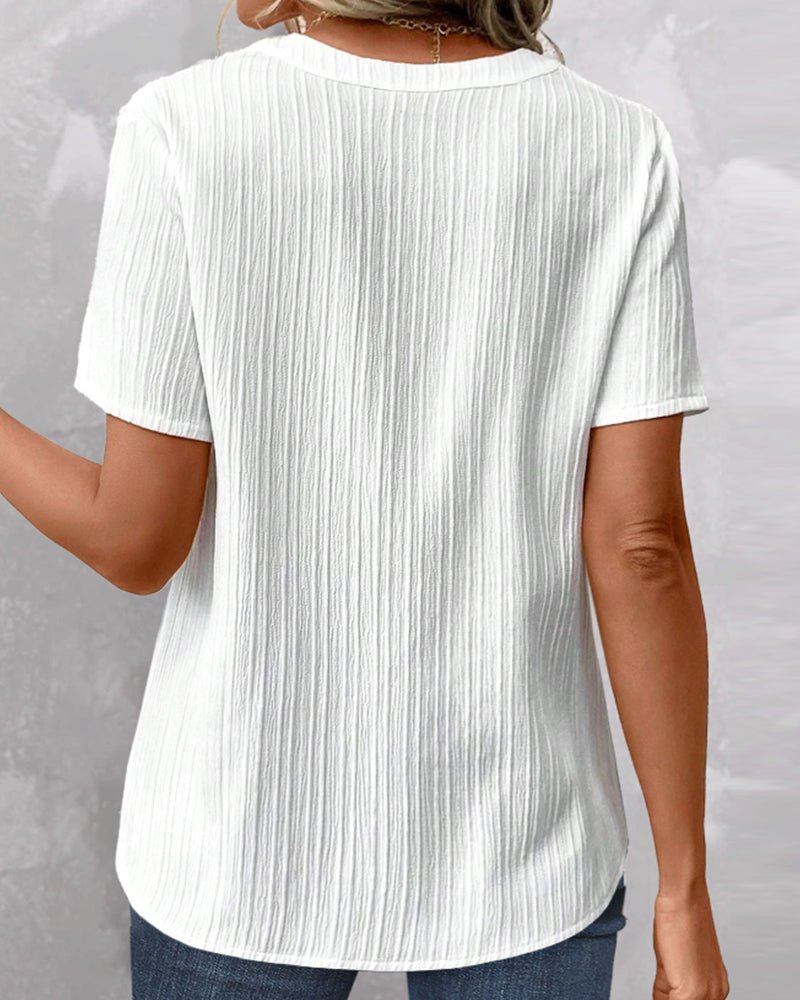 Elsbeth - T-shirt col V uni