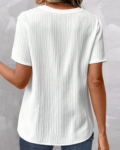 Elsbeth - T-shirt col V uni