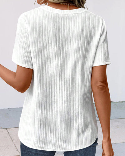 Elsbeth - T-shirt col V uni