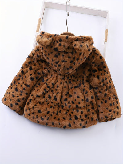 Fiona - Veste à capuche en polaire à imprimé léopard pour filles