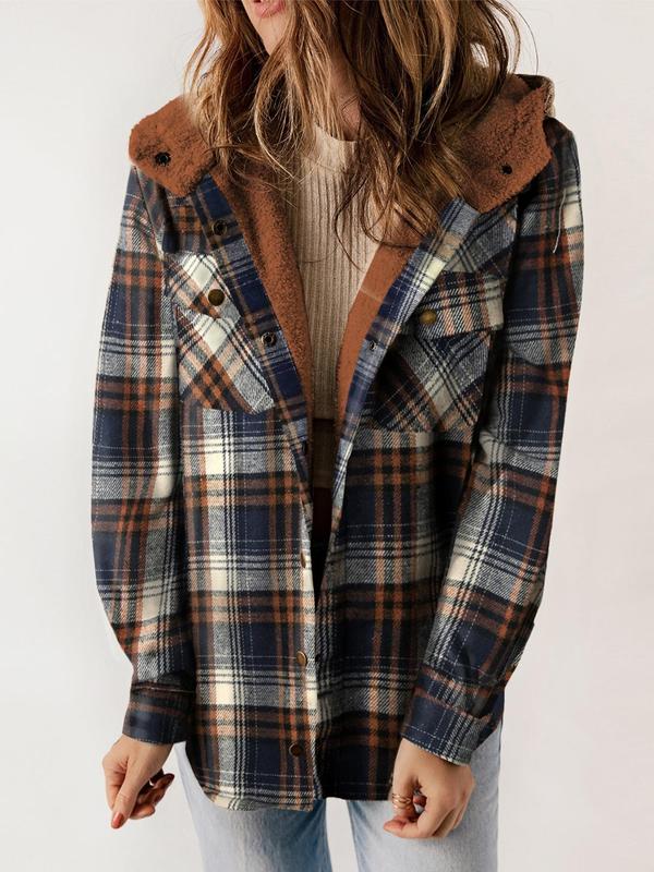 Capucine - Manteau à capuche en tissu écossais