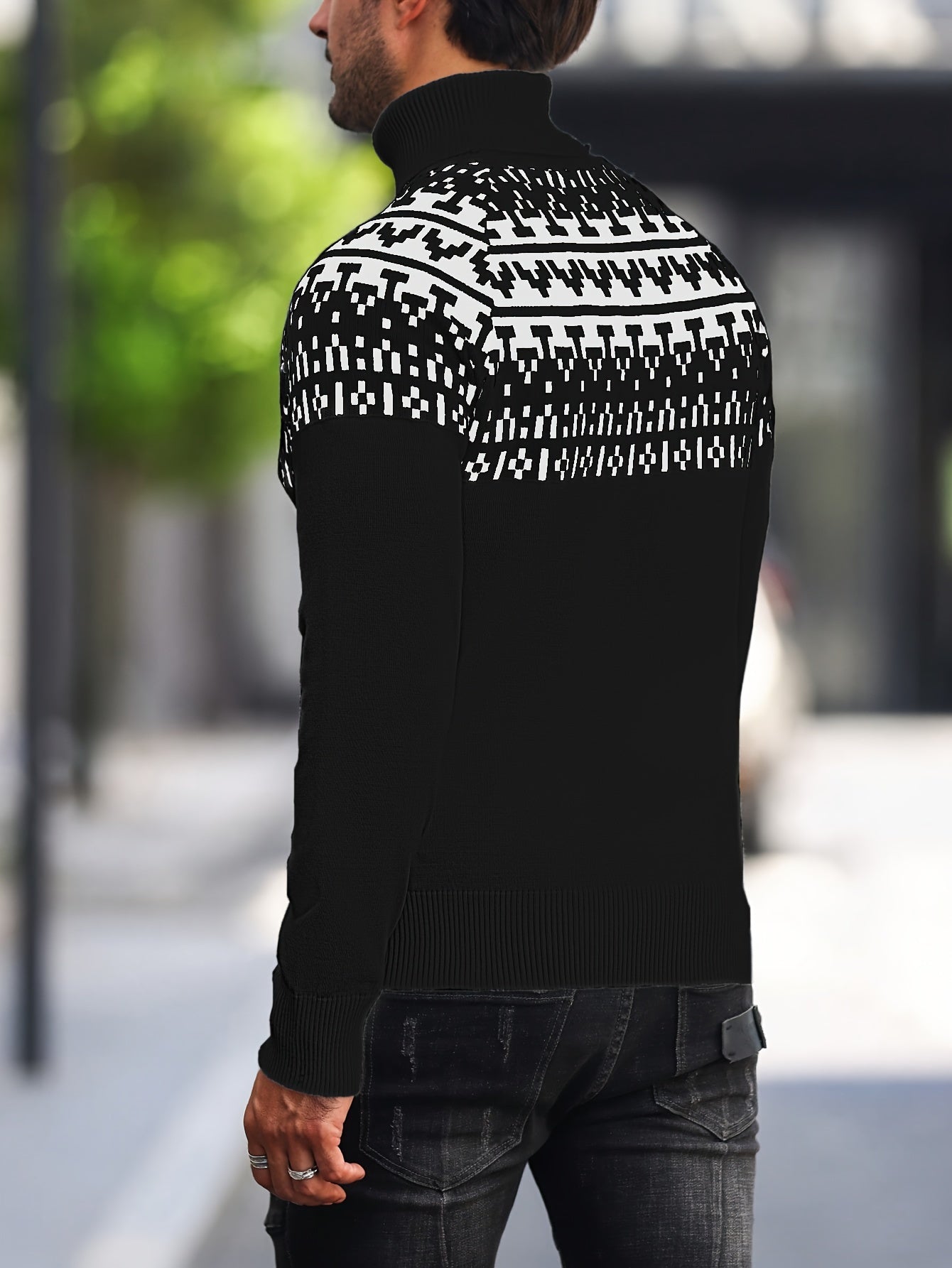 Kason - Classic Nordic Pull à col roulé pour hommes