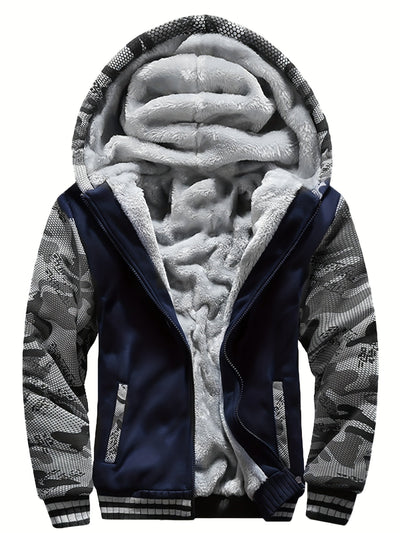 Veste Polaire Chaude à Capuche Décontractée pour Hommes