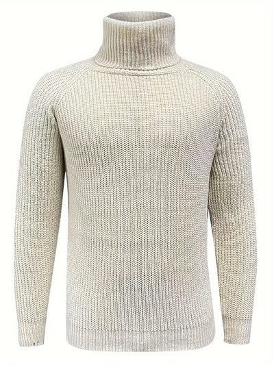 Allen - Pull à col roulé en laine tissée pour hommes