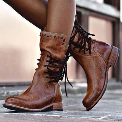 Braelynn - Bottes en cuir avec lacets