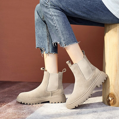 Love - Bottines en daim avec tige élastiquée