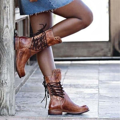 Braelynn - Bottes en cuir avec lacets
