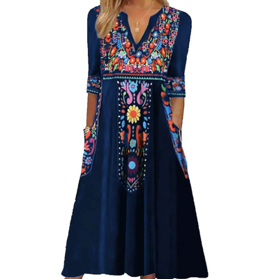 Mckenna - Robe estivale à imprimé floral et col en V