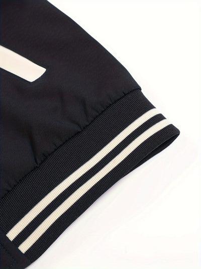 Veste de Baseball Zippée Color Block pour Hommes