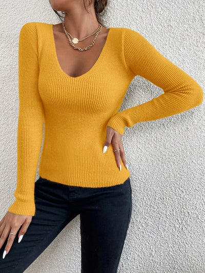 Samantha - Pull-over tricoté avec encolure en V