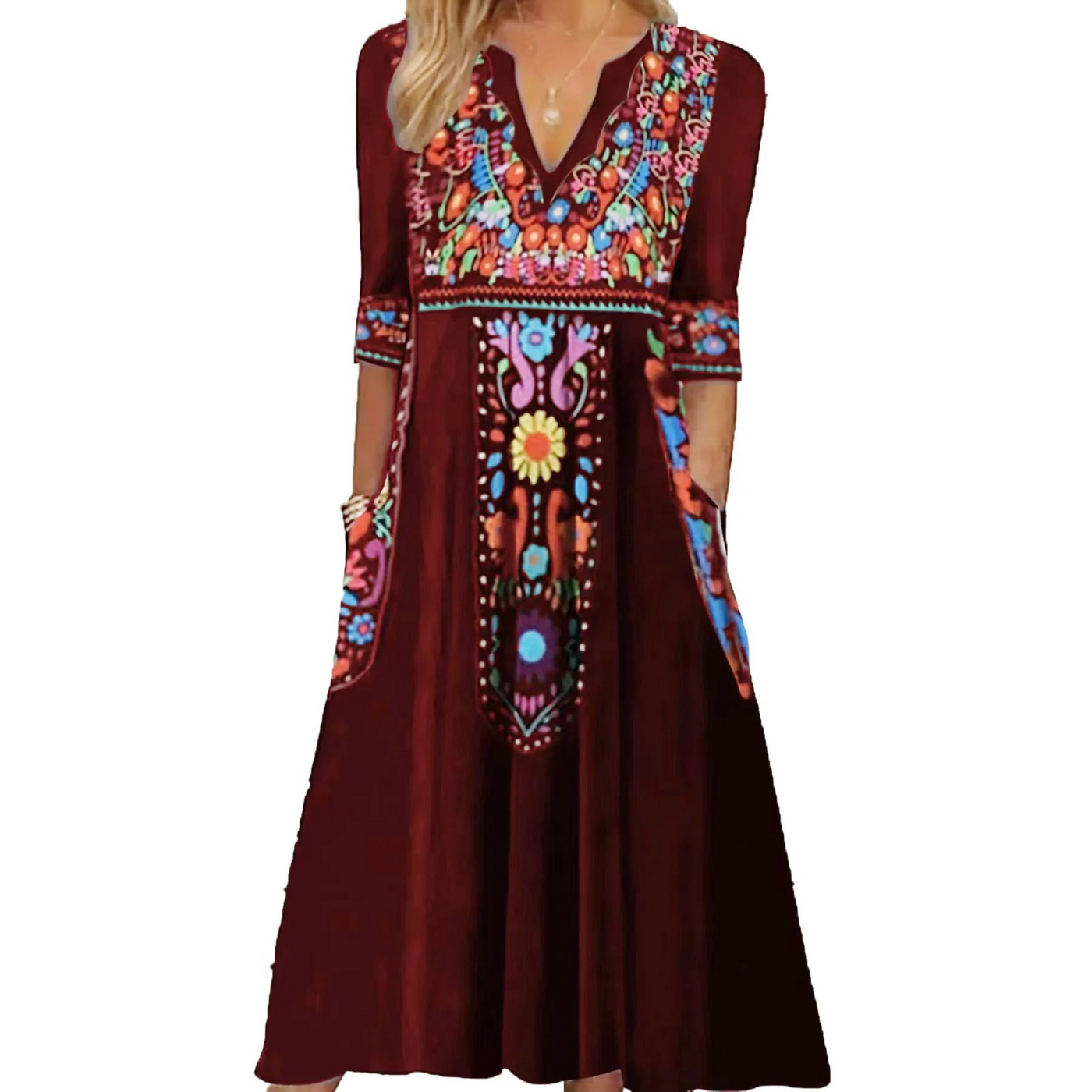 Mckenna - Robe estivale à imprimé floral et col en V