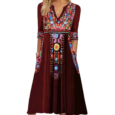 Mckenna - Robe estivale à imprimé floral et col en V
