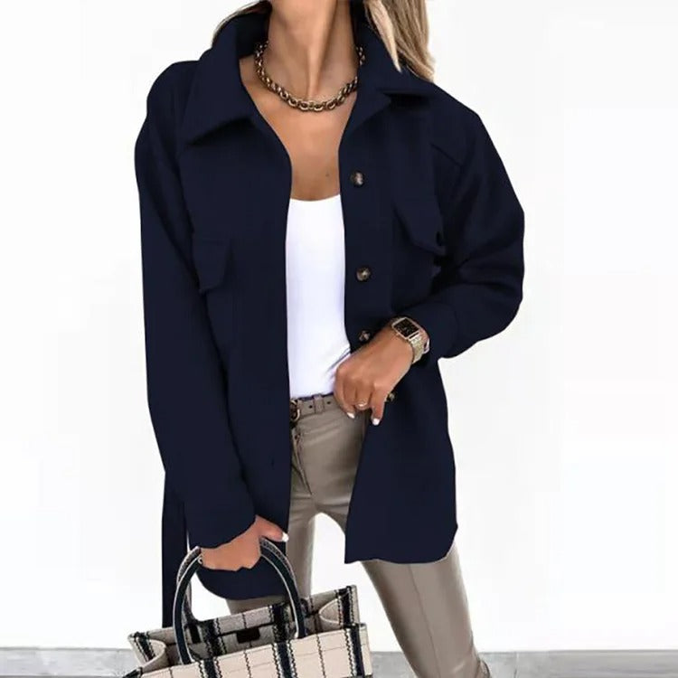 Emma - manteau d'été long, léger et coupe-vent en laine
