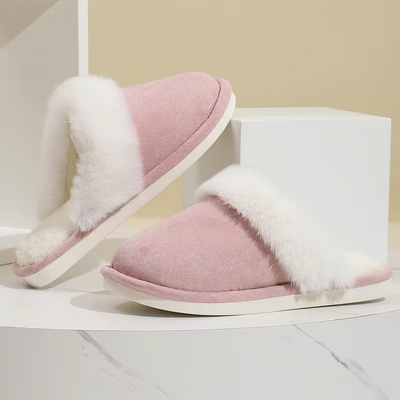 Sarah - Pantoufles pour dames avec fausse fourrure à bout rond
