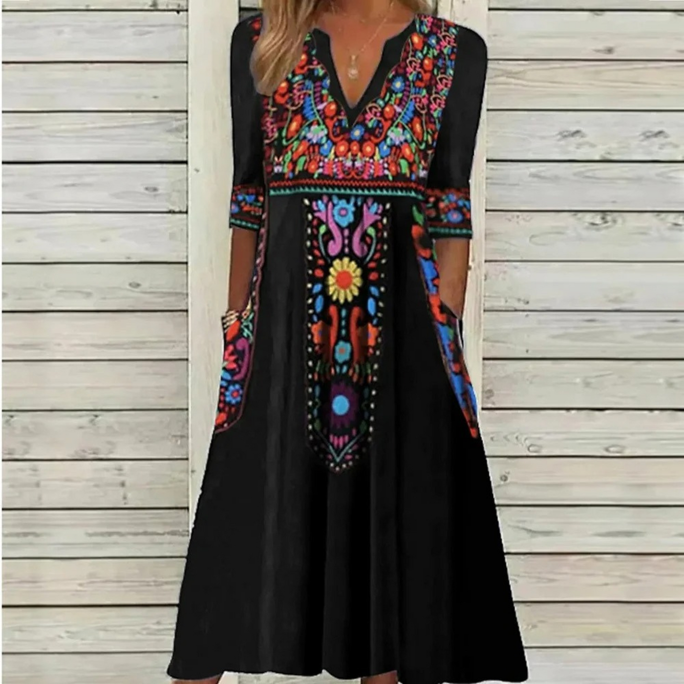 Mckenna - Robe estivale à imprimé floral et col en V
