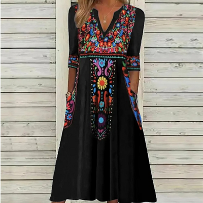 Mckenna - Robe estivale à imprimé floral et col en V