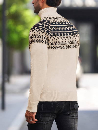 Kason - Classic Nordic Pull à col roulé pour hommes