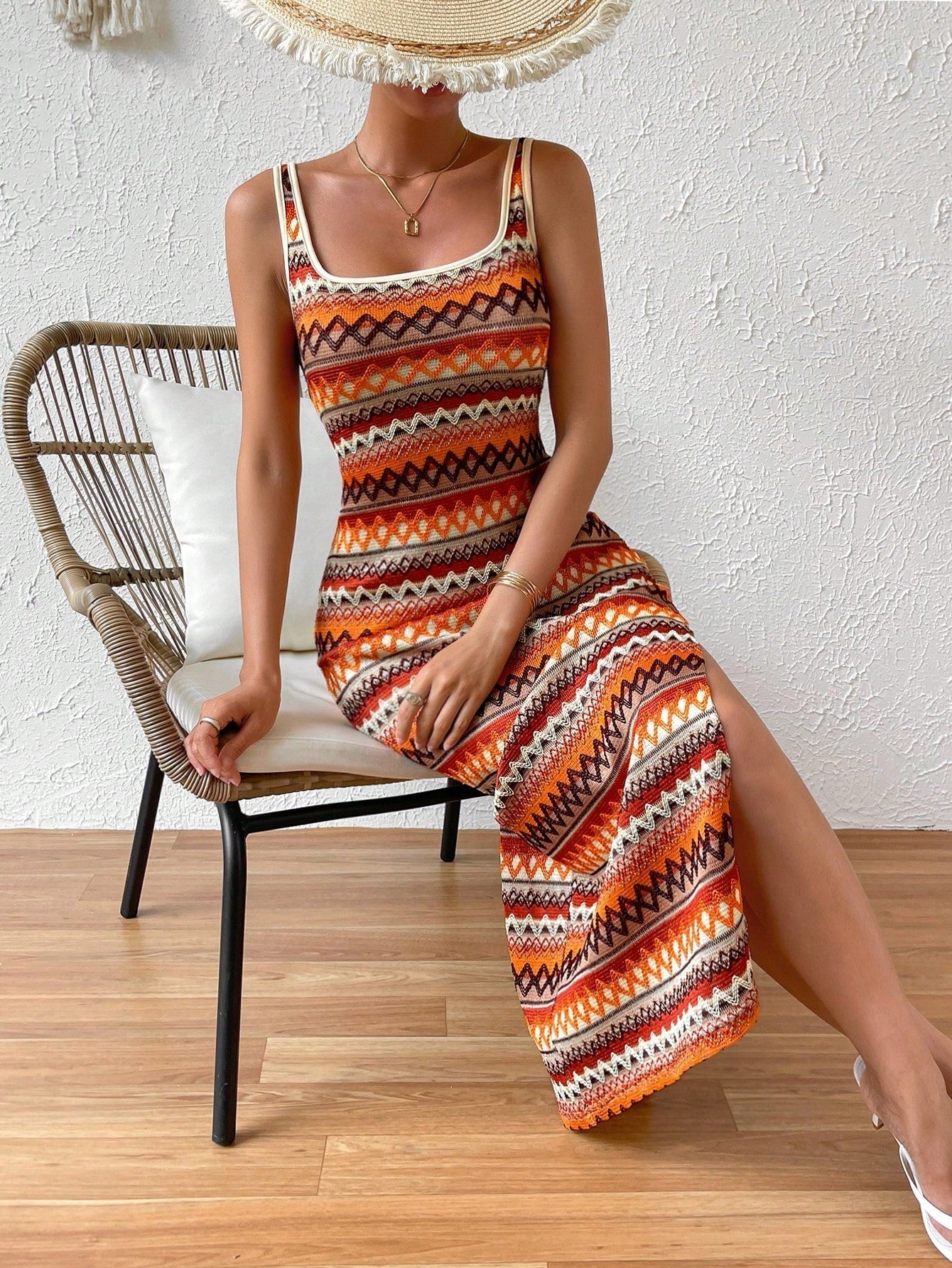 Lyndsea | Robe Longue à Rayures Sans Manches pour Femme