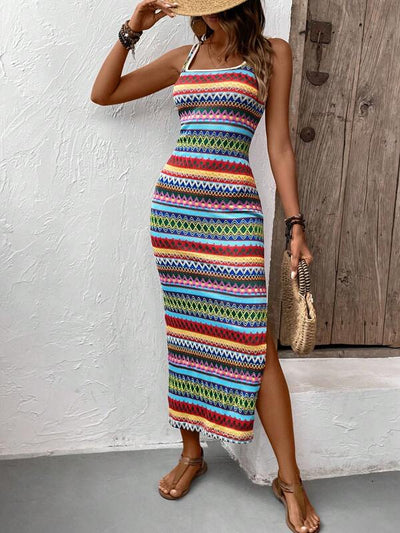 Lyndsea | Robe Longue à Rayures Sans Manches pour Femme