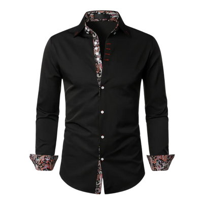 Yves | Chemise Habillée pour Hommes avec Détails à Imprimé Paisley – Tissu à Doux Mélange