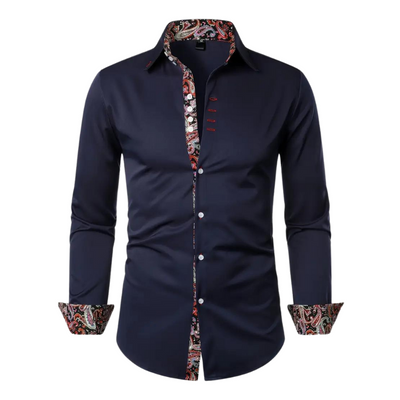 Yves | Chemise Habillée pour Hommes avec Détails à Imprimé Paisley – Tissu à Doux Mélange