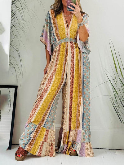 Giuseppina | Summer Printed Wide-Leg Jumpsuit for Women