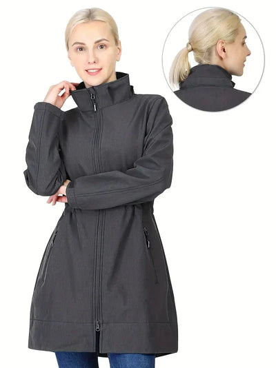 Lennox - Manteau long à capuche avec poches pour femmes