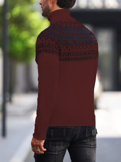 Kason - Classic Nordic Pull à col roulé pour hommes