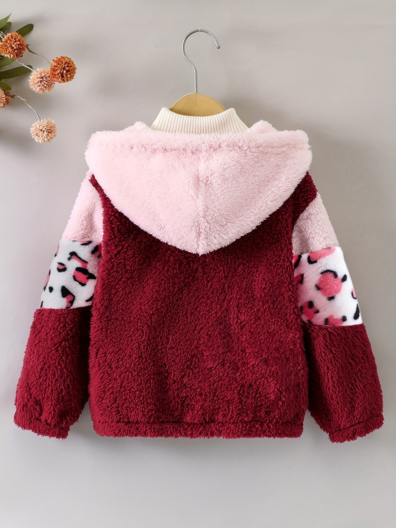 Nora - Manteau d'hiver à imprimé léopard avec doublure en polaire pour filles