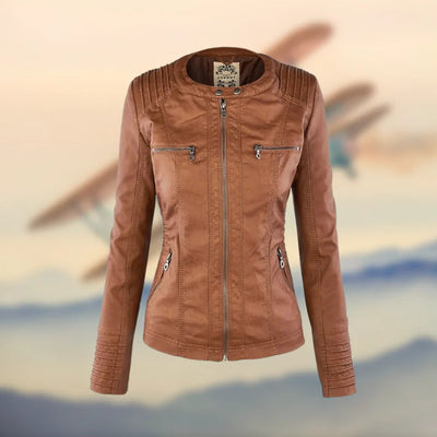 CAROLINA | Veste en cuir à capuche élégante et polyvalente