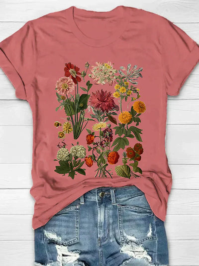 Doris - T-shirt vintage à imprimé floral pour femme