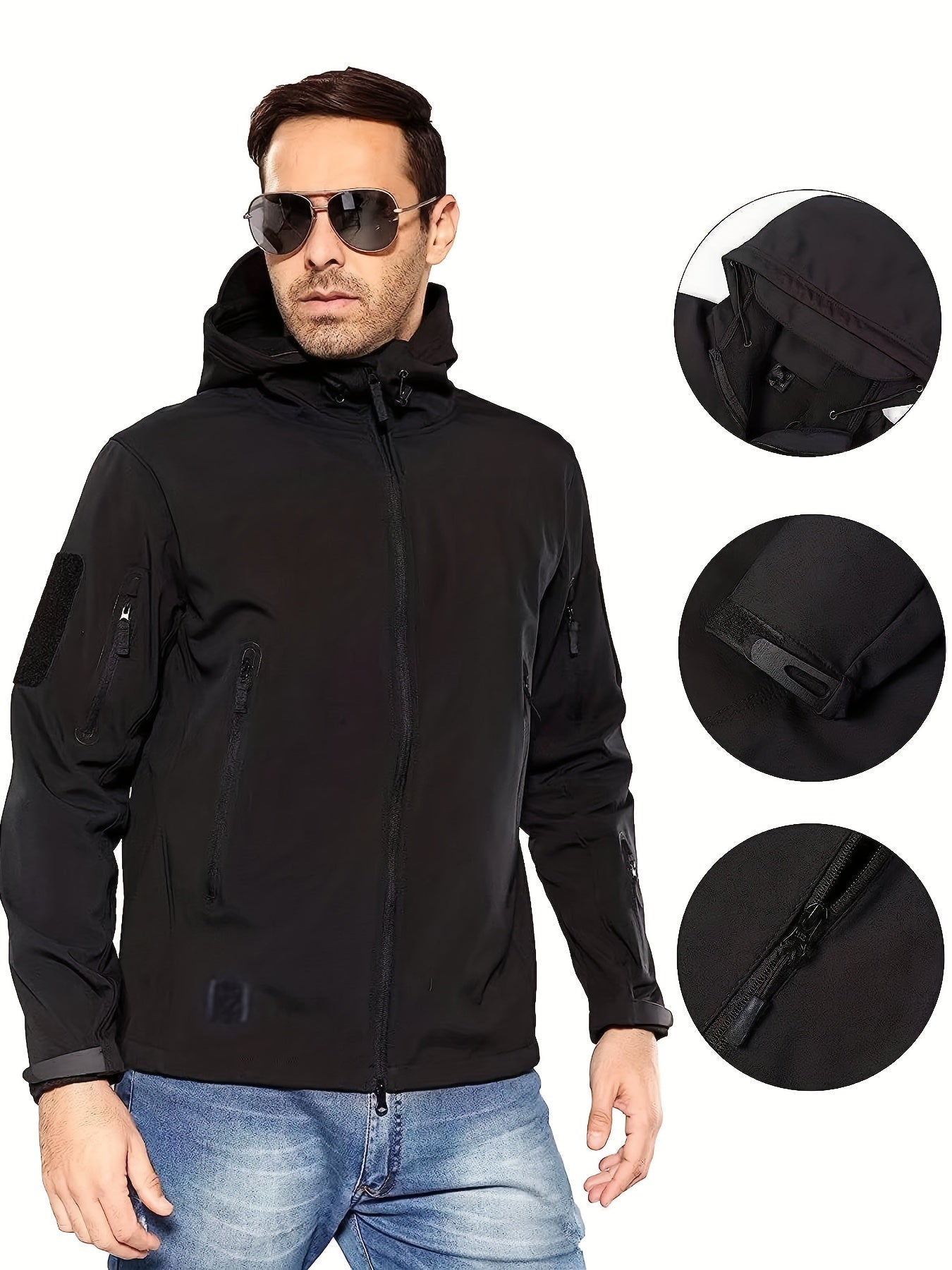 Leandro - Men's Softshell Jacket - Veste d'extérieur coupe-vent, déperlante et respirante