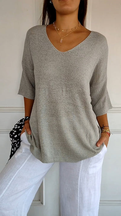 Lucy - Top en maille avec encolure en V