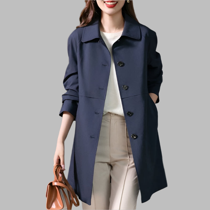Vola | Trench-Coat de Printemps Mi-Long Ceinturé pour Femme