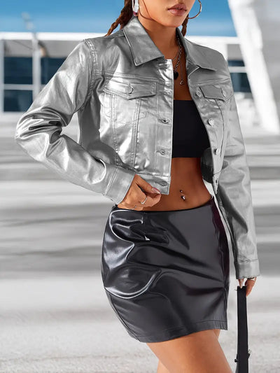 Alva - Veste argentée tendance pour femme