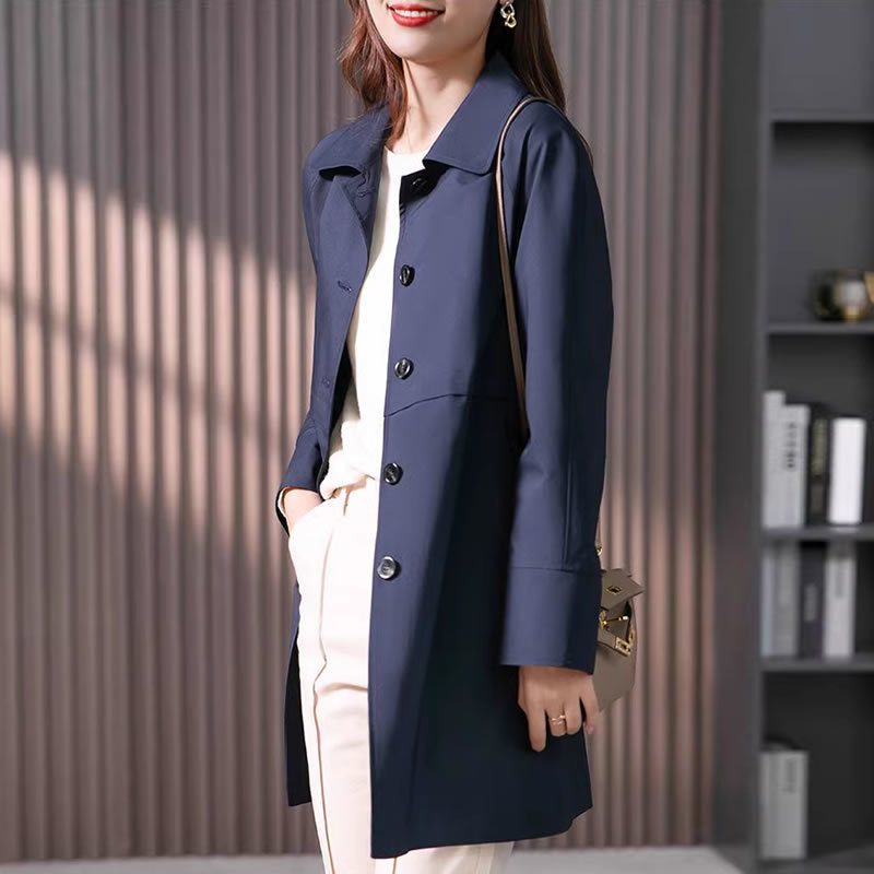 Vola | Trench-Coat de Printemps Mi-Long Ceinturé pour Femme