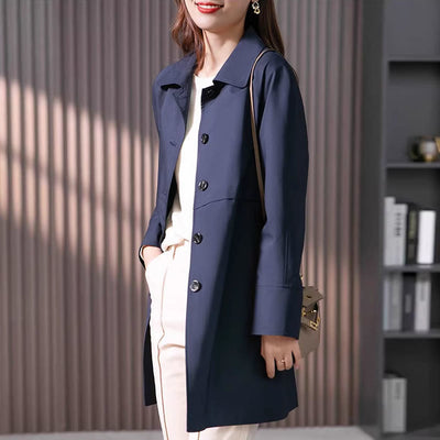 Vola | Trench-Coat de Printemps Mi-Long Ceinturé pour Femme