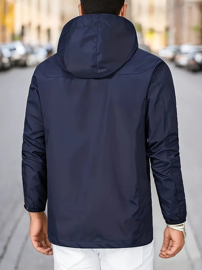 Leland - Coupe-vent léger et imperméable pour hommes - Veste d'extérieur avec capuche pour l'automne/hiver