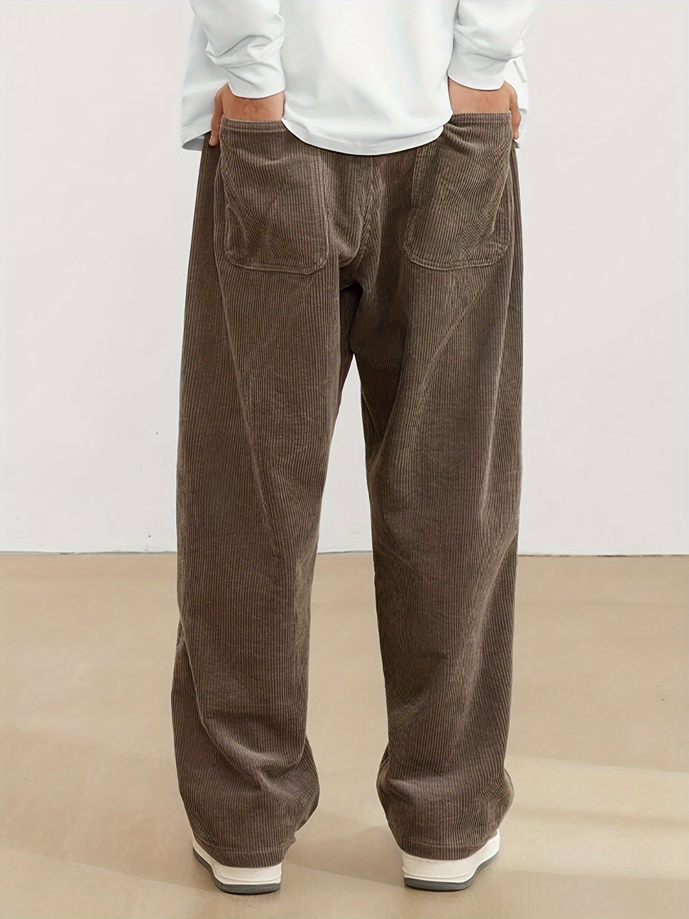 Iker - Pantalon en velours côtelé à poches pour hommes