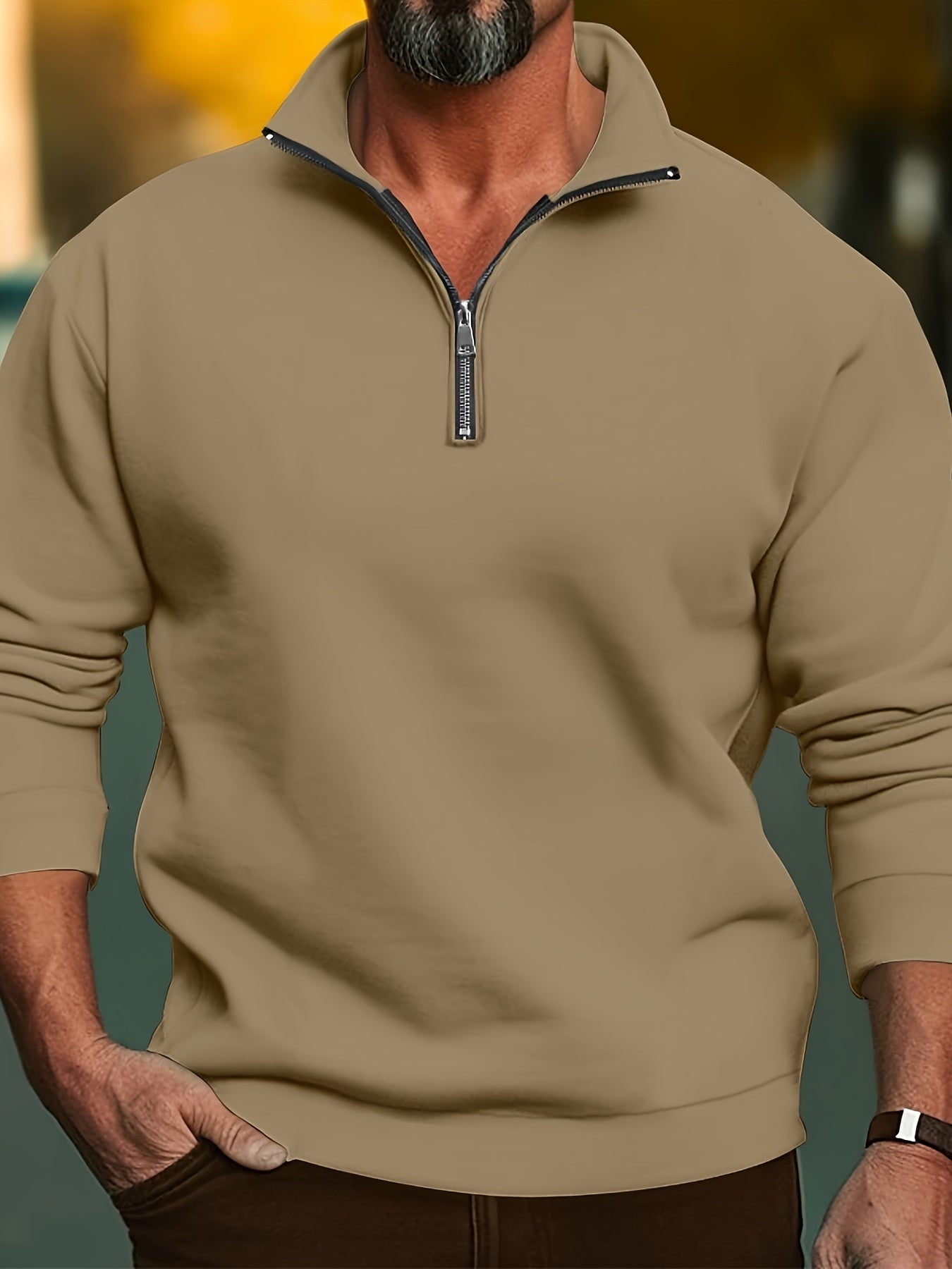 Ovidio - Pull décontracté avec fermeture éclair pour hommes