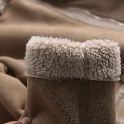 Manteau d'hiver en daim Olivia - Chaud et élégant