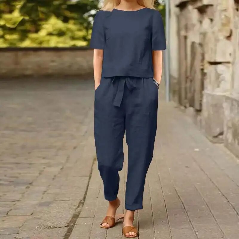 Leonie -  Parure de lin deux pièces pour femmes, élégante et confortable