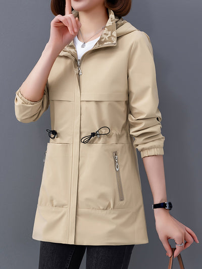 Kayleigh - Manteau à capuche élégant à double face avec poches pour femmes