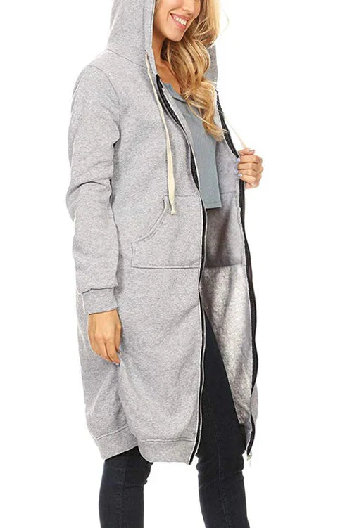 ALDA | Sweat à capuche long zippé