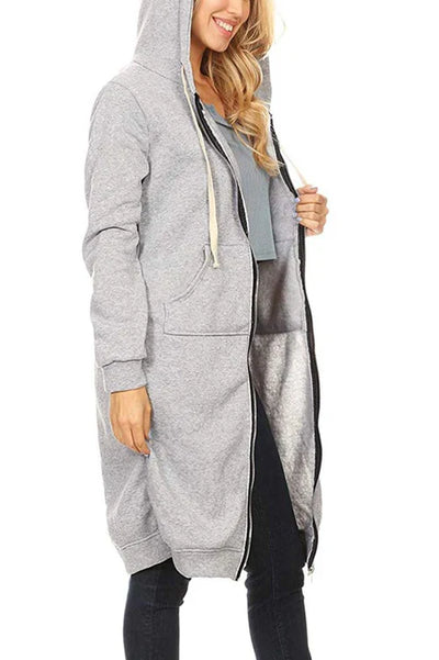 ALDA | Sweat à capuche long zippé