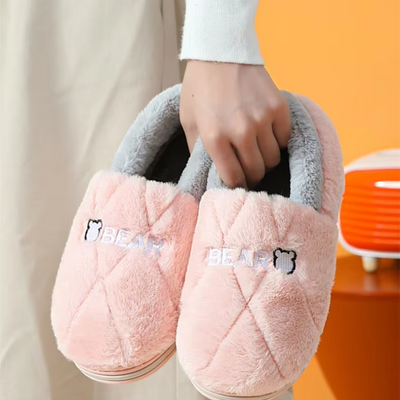 Anna - Chaussons pour Femme avec Lettre Imprimée et Bout Rond