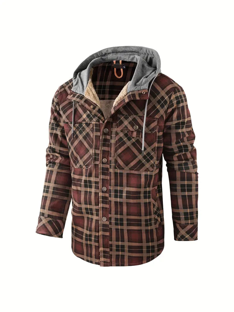 Orobong | Manteau Fleece à Carreaux pour Hommes