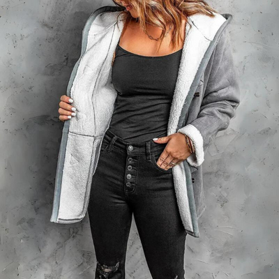 Allie - Manteau stylé doublé de fourrure