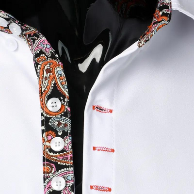 Yves | Chemise Habillée pour Hommes avec Détails à Imprimé Paisley – Tissu à Doux Mélange