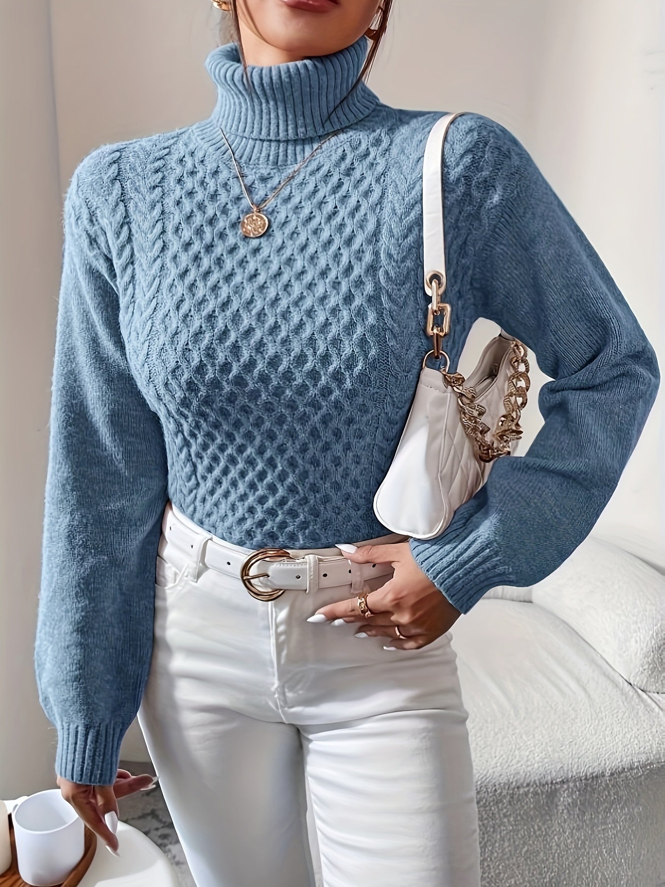 Iyla - Pull à col roulé en tricot pour femmes